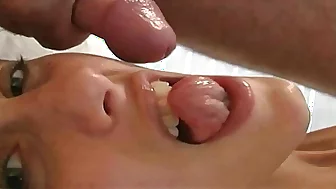 Hot second-rate blonde wife begs for cum in her mouth and swallows every drop!
