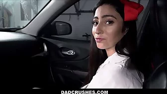 Hot Latina Teen Step Daughter With Braces Jasmine Vega Fucked By Step Dad In Back Seat Of His Car After She Is Caught Shoplifting Panties