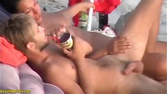Bush-leaguer fuck at nude beach